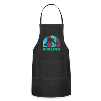 Curling Player Winter Sports Ice Precision - Adjustable Apron - black - Front - Julia (174cm)