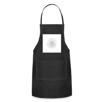 single line chamomile - Adjustable Apron - black - Front - Julia (174cm)