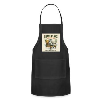 Title
Vintage Cat T-Shirt Design "I Have Plans Wit - Adjustable Apron - black - Front - Julia (174cm)