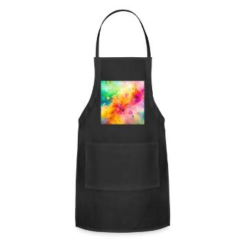 Rainbow Splash Abstract - Adjustable Apron - black - Front - Julia (174cm)