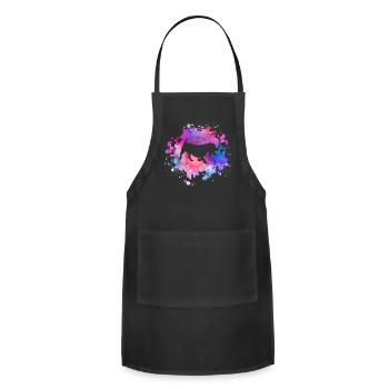 Basset-hound dog lover - Adjustable Apron - black - Front - Julia (174cm)