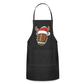 Festive Roast Reindeer Lights - Adjustable Apron - black - Front - Julia (174cm)