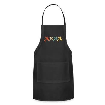 Model Airplane Retro Vintage Rc Plane - Adjustable Apron - black - Front - Julia (174cm)