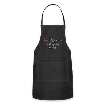 Love and Compassion - Adjustable Apron - black - Front - Julia (174cm)
