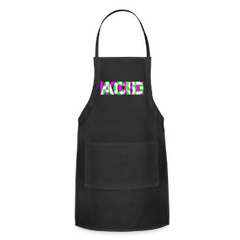 Acid House Techno Raver - Adjustable Apron - black - Front - Julia (174cm)