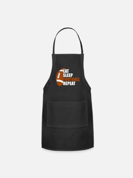 Eat Sleep Football Repeat - Adjustable Apron - black