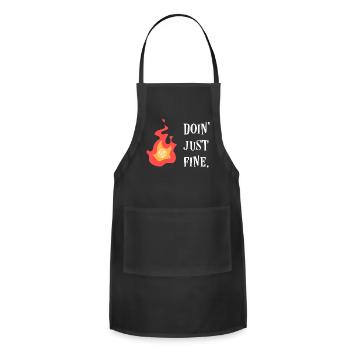 Doin Just Fine Funny D20 Dice Critical Fail cute - Adjustable Apron - black - Front - Julia (174cm)