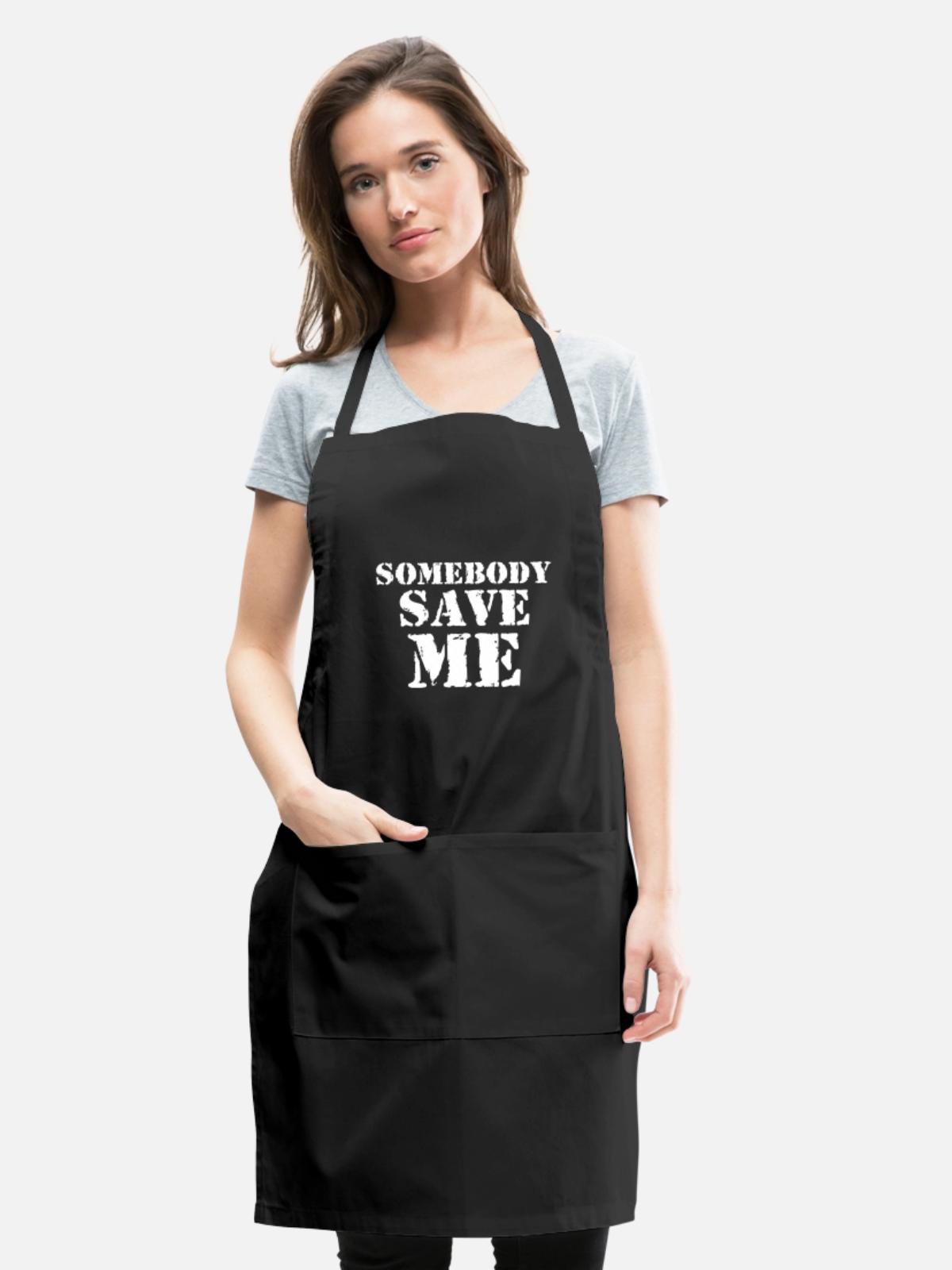 Somebody Save Me - Adjustable Apron - black - Front - Julia (174cm)