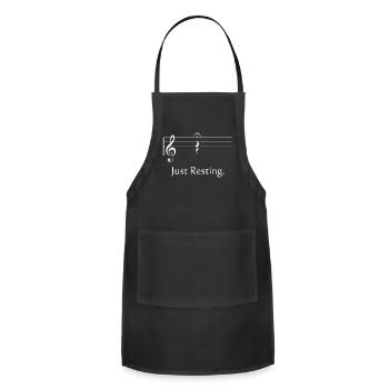 Music Just Resting Quarter Rest Fermata - Adjustable Apron - black - Front - Julia (174cm)