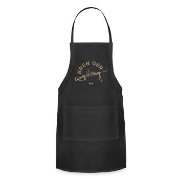 Bren Light Machine Gun | World War 2 Weapon - Adjustable Apron - black - Front - Julia (174cm)