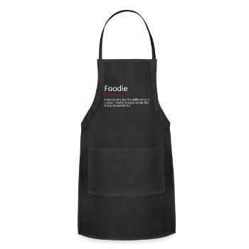 Foodie Definition Funny - Adjustable Apron - black - Front - Julia (174cm)