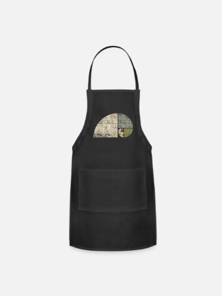 Distressed Fibonacci Spiral - Adjustable Apron - black