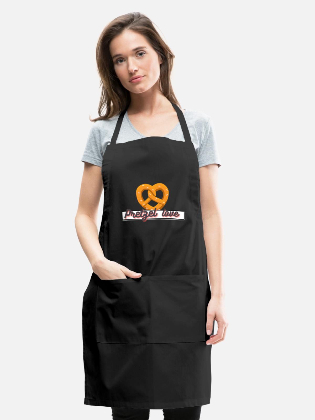 Pretzel lover - Adjustable Apron - black - Front - Julia (174cm)