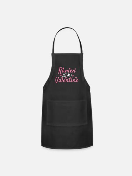 Ramen Is My Valentine - Adjustable Apron - black