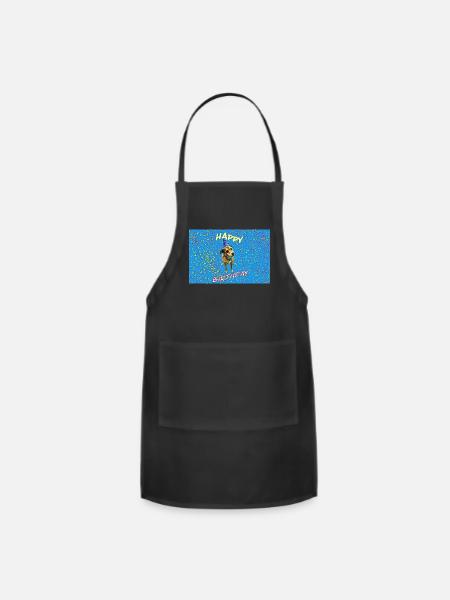 Birthday Hat Puppy - Adjustable Apron - black