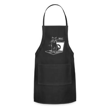 Cat Conquers Laptop - Adjustable Apron - black - Front - Julia (174cm)