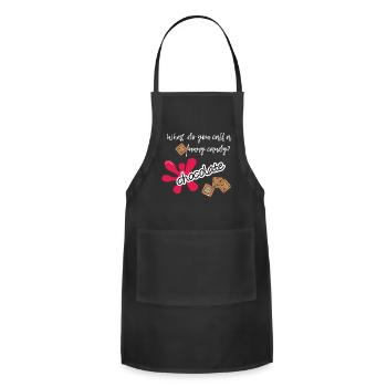 Funny Chocolate Candy Pun Shirt - Adjustable Apron - black - Front - Julia (174cm)