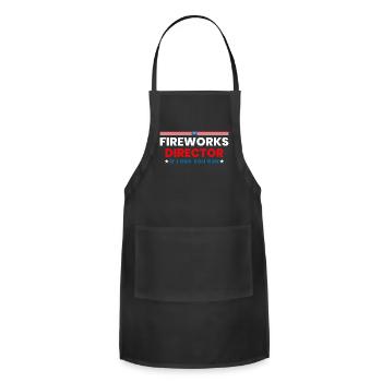 4Th Of July FireworDirector If I Run You Run - Adjustable Apron - black - Front - Julia (174cm)