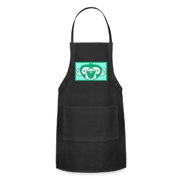 Drôle Happy Monkey Head Laughing Face Rectangle - Tablier réglable - noir - Devant - Julia (174cm)