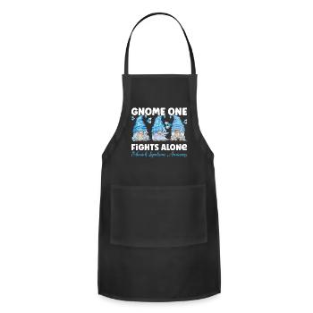 Gnome One Fights Alone Light Blue Edwards Syndrome - Adjustable Apron - black - Front - Julia (174cm)