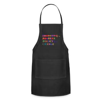 thoughts prayers policy change - Adjustable Apron - black - Front - Julia (174cm)