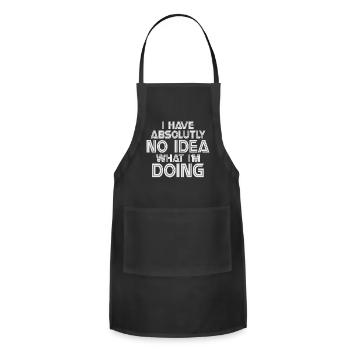 Confused Humor Phrase Graphic - Adjustable Apron - black - Front - Julia (174cm)