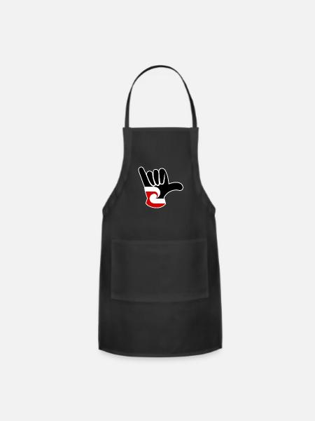 Maori flag Shaka - Adjustable Apron - black