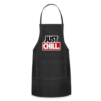 Just Chill Bold Block Text - Adjustable Apron - black - Front - Julia (174cm)