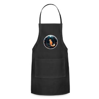 Pack Animals Fox Foxes Forest Dwellers Forest - Adjustable Apron - black - Front - Julia (174cm)