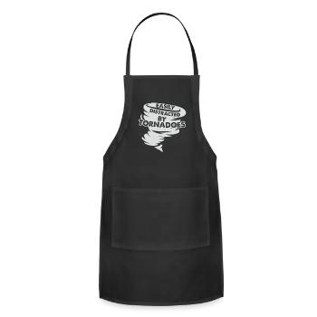 Distracted by Tornadoes Tornado Weather Chaser - Adjustable Apron - black - Front - Julia (174cm)