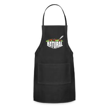 My Meal Is Vegetarian And Natural, Go Vegan - Adjustable Apron - black - Front - Julia (174cm)