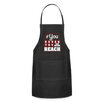 Motivational Quote Tee – Streetwear for Ambitious - Adjustable Apron - black - Front - Julia (174cm)