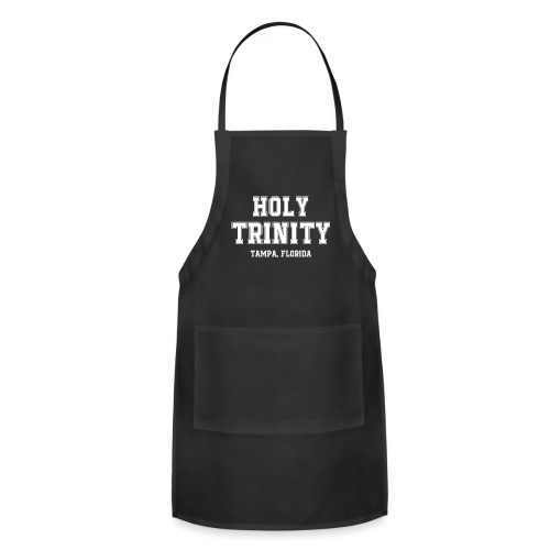 Holy Trinity Text in white Varsity Letters - Adjustable Apron