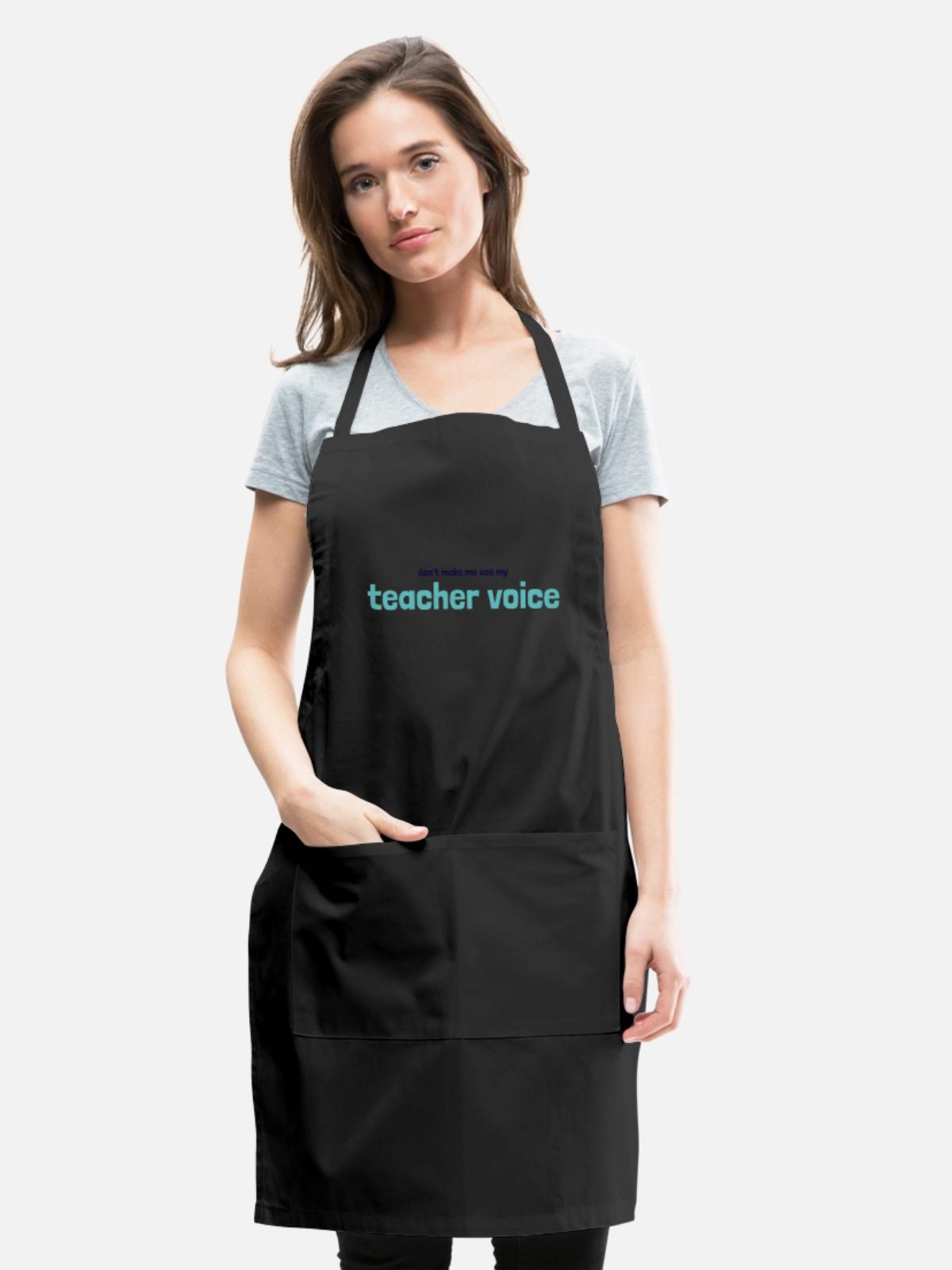 teacher voice - Adjustable Apron - black - Front - Julia (174cm)