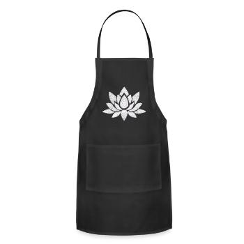 Silver Glitter Lotus Bloom - Adjustable Apron - black - Front - Julia (174cm)