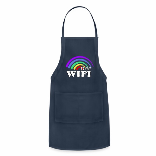 Funny Free Gay Pride Rainbow WiFi - Send Love - Adjustable Apron