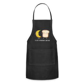 Bread Bakery Banana Bread - Adjustable Apron - black - Front - Julia (174cm)