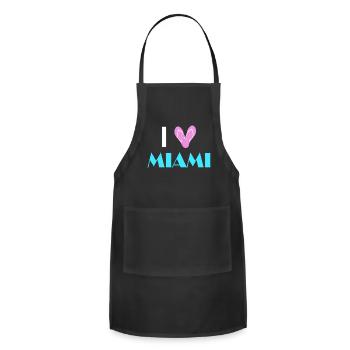 I Love Miami Heart Sandals Miami Pride Beach Vacat - Adjustable Apron - black - Front - Julia (174cm)