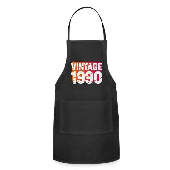 Vintage 1990 Gradient Distressed Text - Adjustable Apron - black - Front - Julia (174cm)