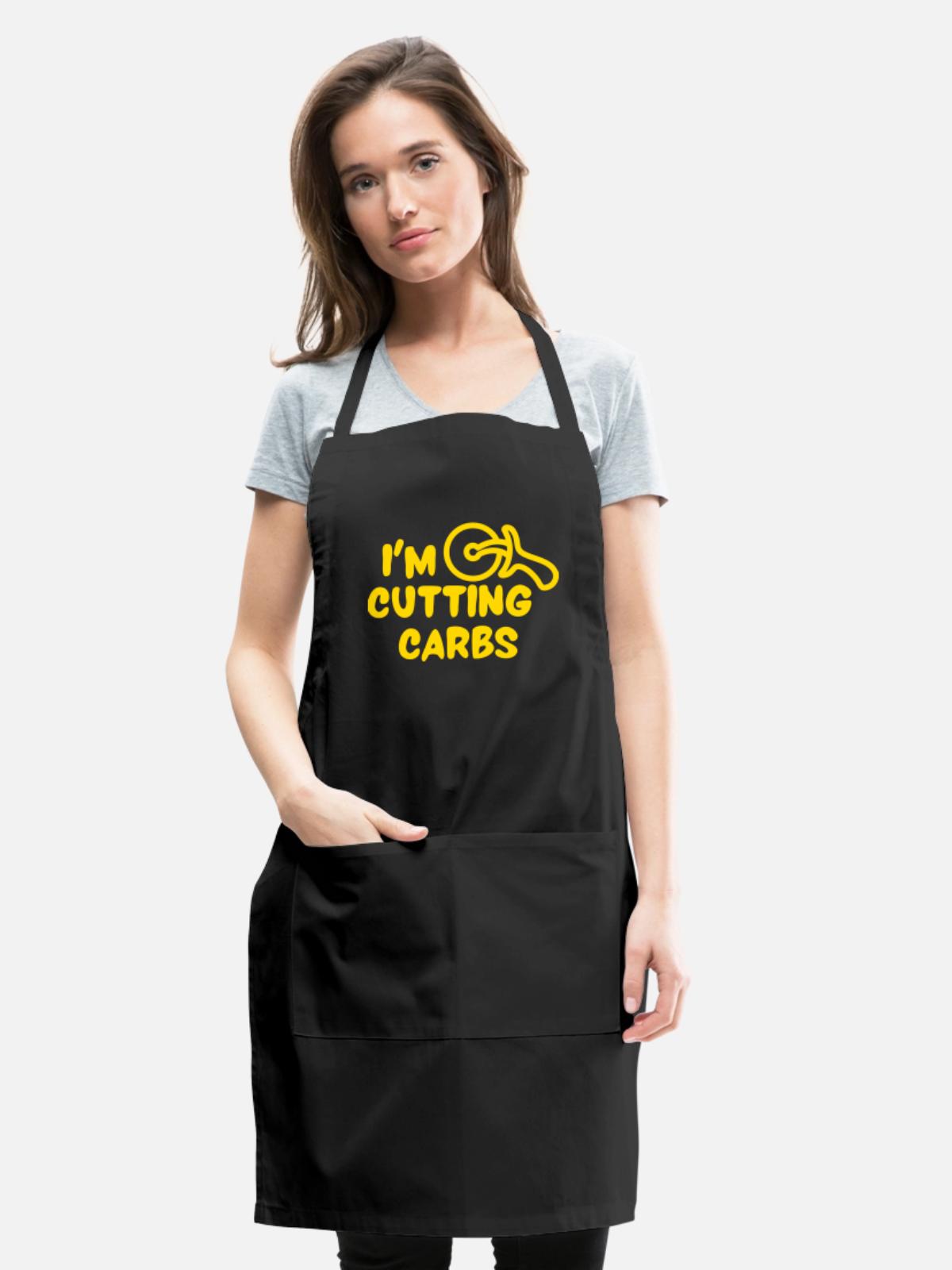 I'm Cutting Carbs - Adjustable Apron - black - Front - Julia (174cm)