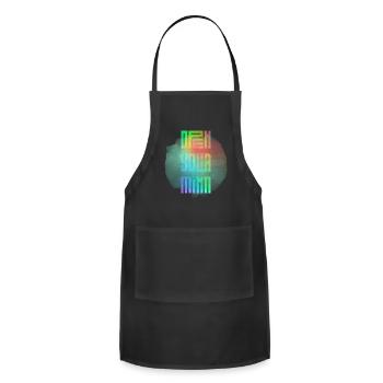 open your mind rainbow colors - Adjustable Apron - black - Front - Julia (174cm)
