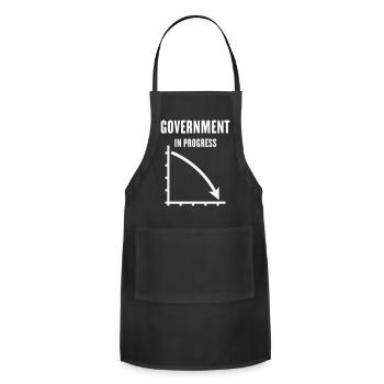 Government In Progress (Politics / Policy / White) - Adjustable Apron - black - Front - Julia (174cm)
