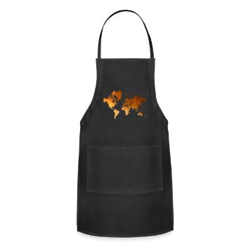 World map golden earth design - Adjustable Apron - black - Front - Julia (174cm)