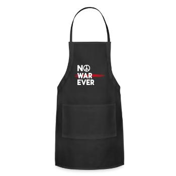 No War Ever Peace Peace Sign - Adjustable Apron - black - Front - Julia (174cm)