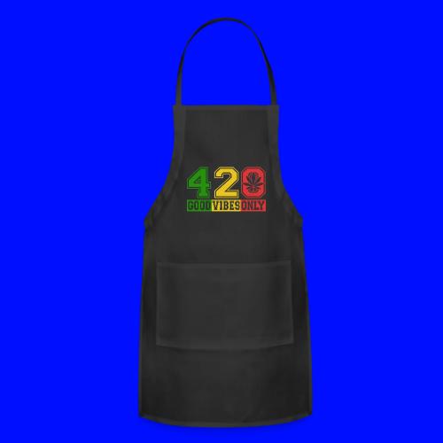 Witty 420 GoodVibes Herb Weed Marijuana Design - Adjustable Apron