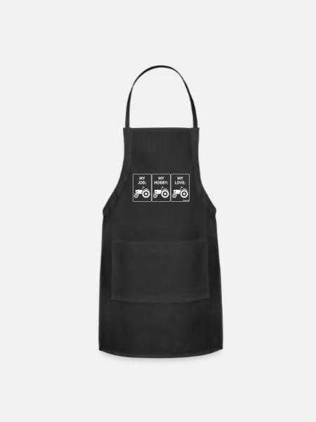 My Job – My Hobby – My Love (Tractor Farmer / W) - Adjustable Apron - black