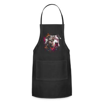Ink Splatter Pitbull - Adjustable Apron - black - Front - Julia (174cm)