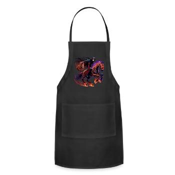 Haunted Pumpkin Rider – Neon Horror Chase - Adjustable Apron - black - Front - Julia (174cm)