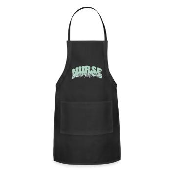 Nurse Night Shift Club - Adjustable Apron - black - Front - Julia (174cm)