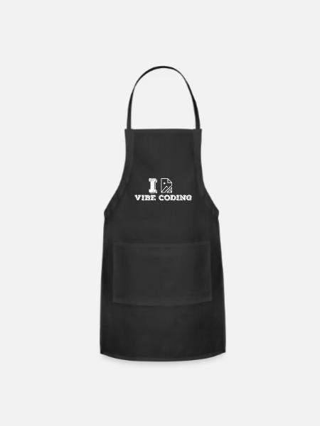 I love vibe coding funny broken image - Adjustable Apron - black
